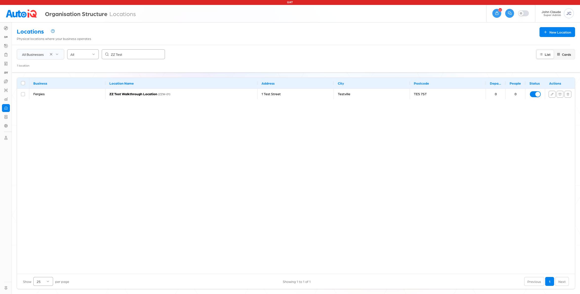 Search narrowing the list